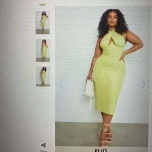 Plus lime woven midi dress